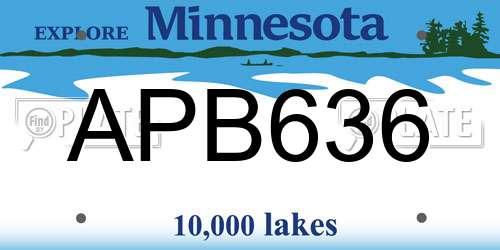 APB636 Minnesota License Plate