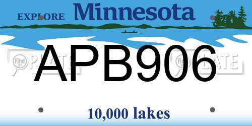 APB906 Minnesota License Plate
