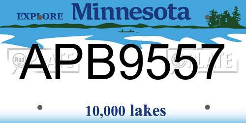 APB9557 Minnesota License Plate