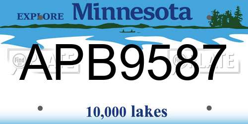 APB9587 Minnesota License Plate