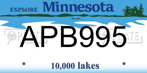 APB995 Minnesota License Plate
