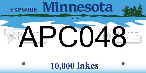 APC048 Minnesota License Plate