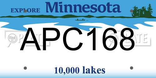 APC168 Minnesota License Plate