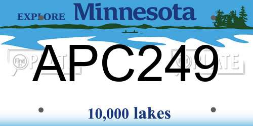 APC249 Minnesota License Plate