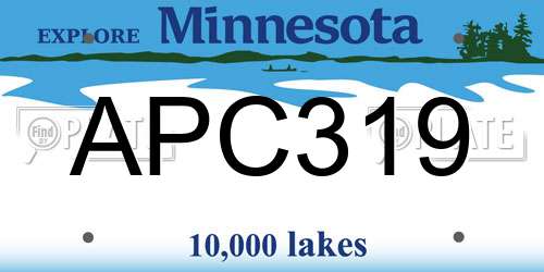 APC319 Minnesota License Plate