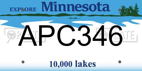 APC346 Minnesota License Plate