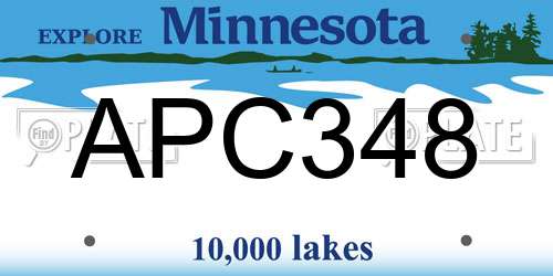 APC348 Minnesota License Plate
