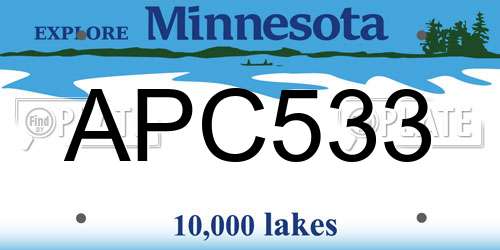 APC533 Minnesota License Plate
