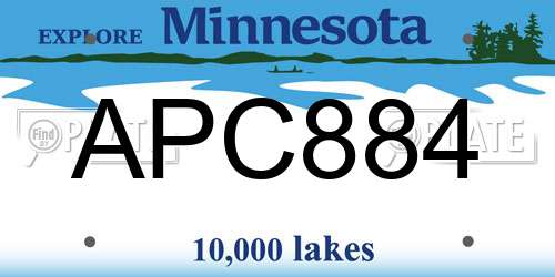 APC884 Minnesota License Plate