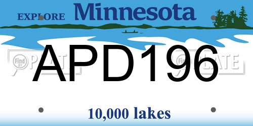 APD196 Minnesota License Plate