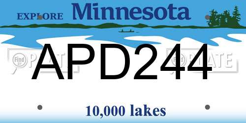 APD244 Minnesota License Plate