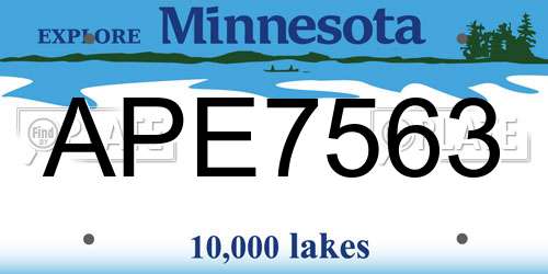 APE7563 Minnesota License Plate