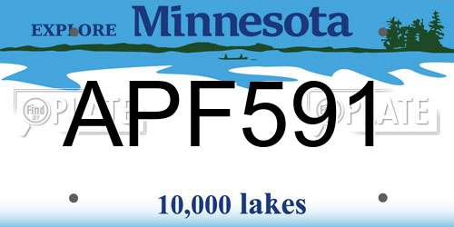 APF591 Minnesota License Plate