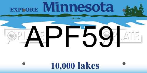 APF59I Minnesota License Plate