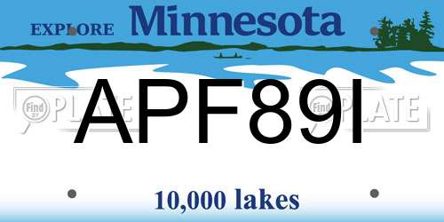 APF89I Minnesota License Plate