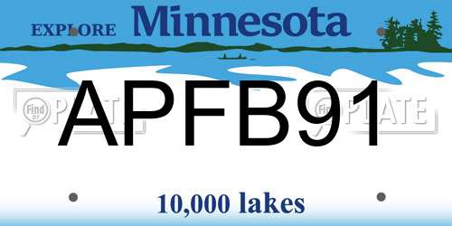 APFB91 Minnesota License Plate
