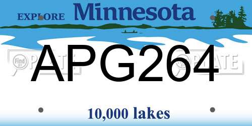 APG264 Minnesota License Plate