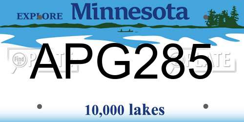 APG285 Minnesota License Plate