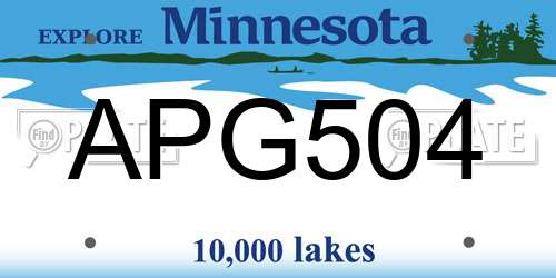 APG504 Minnesota License Plate