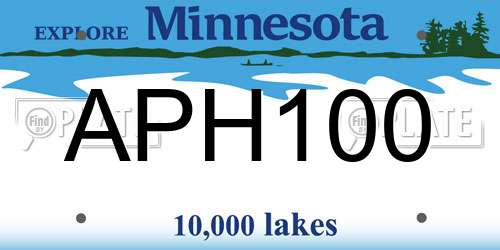 APH100 Minnesota License Plate