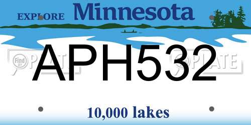 APH532 Minnesota License Plate