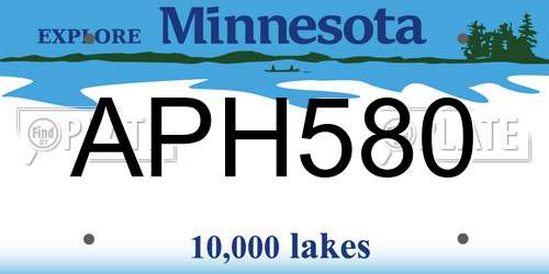 APH580 Minnesota License Plate