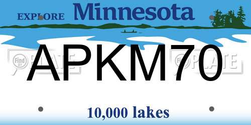 APKM70 Minnesota License Plate
