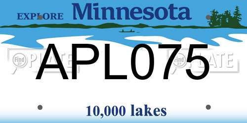 APL075 Minnesota License Plate