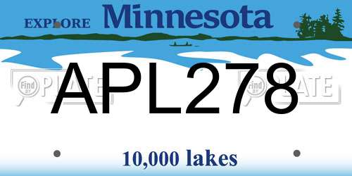 APL278 Minnesota License Plate