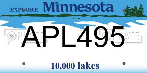 APL495 Minnesota License Plate