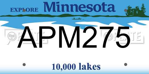 APM275 Minnesota License Plate