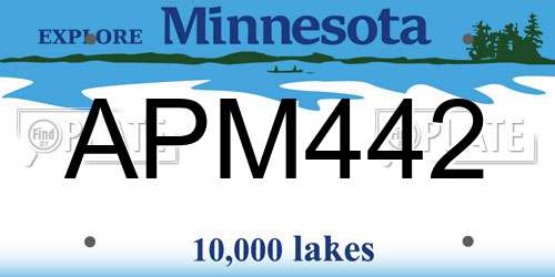 APM442 Minnesota License Plate