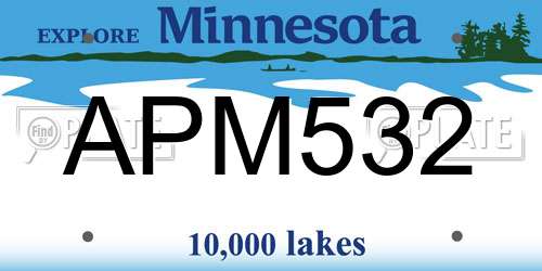APM532 Minnesota License Plate