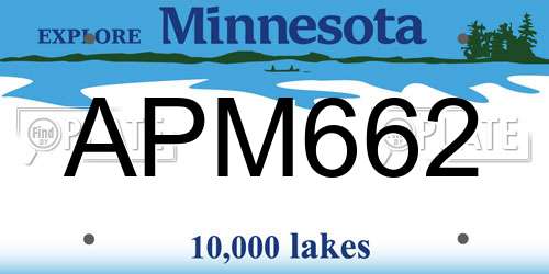 APM662 Minnesota License Plate