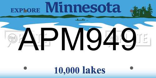 APM949 Minnesota License Plate