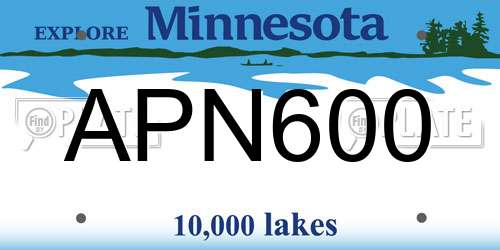 APN600 Minnesota License Plate