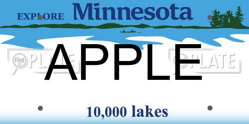APPLE Minnesota License Plate