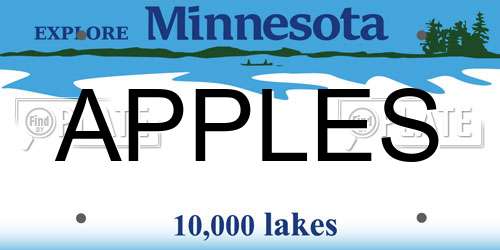 APPLES Minnesota License Plate
