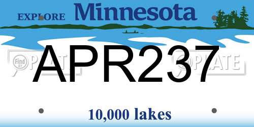 APR237 Minnesota License Plate