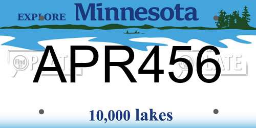 APR456 Minnesota License Plate