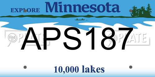 APS187 Minnesota License Plate