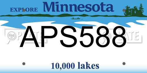APS588 Minnesota License Plate