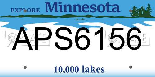 APS6156 Minnesota License Plate