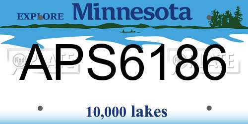 APS6186 Minnesota License Plate