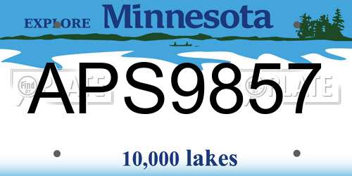 APS9857 Minnesota License Plate