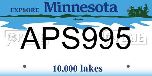 APS995 Minnesota License Plate