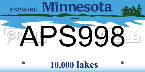 APS998 Minnesota License Plate