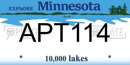 APT114 Minnesota License Plate