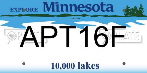 APT16F Minnesota License Plate
