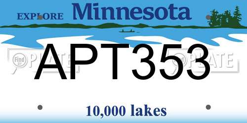APT353 Minnesota License Plate
